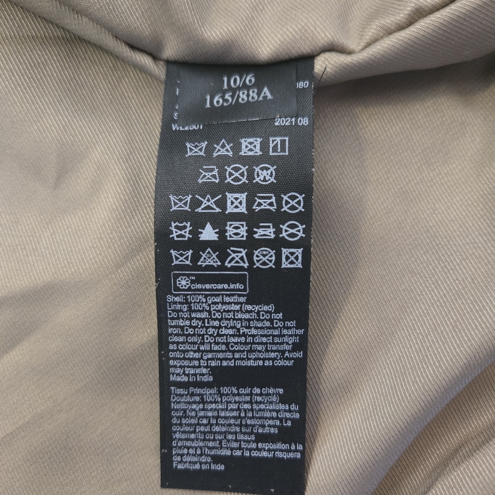 All Saints Dalby Slim Fit Tan Leather Asymmetrical Jacket - Picture 13 of 13